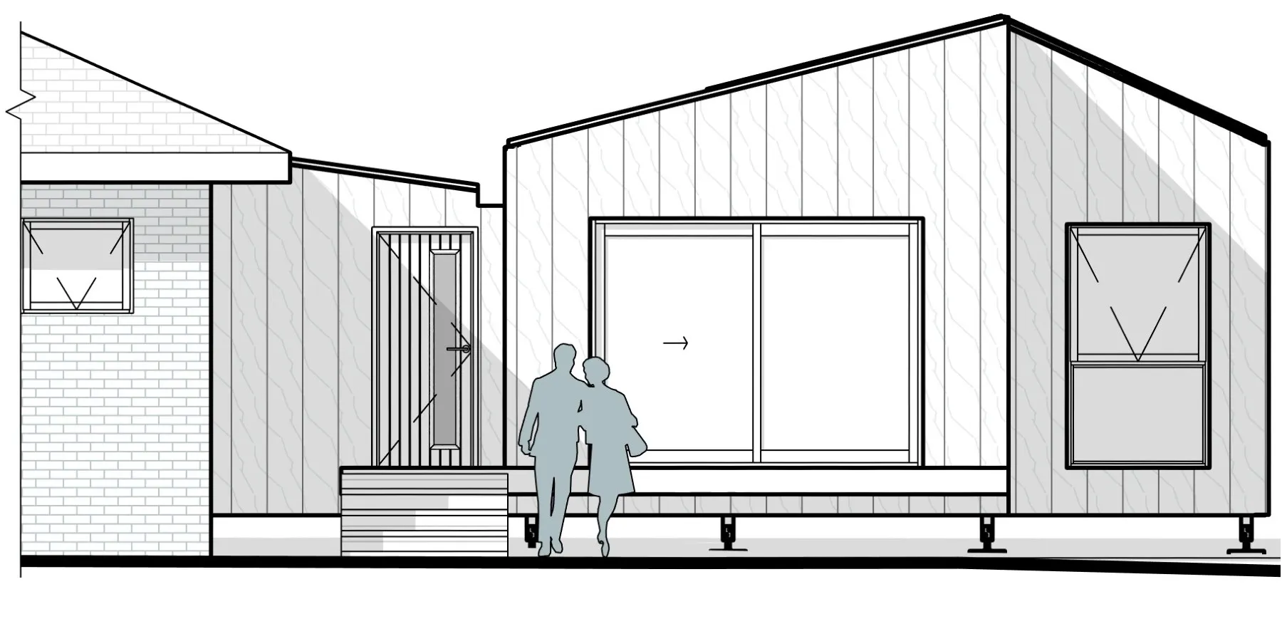 Drawing showing north elevation