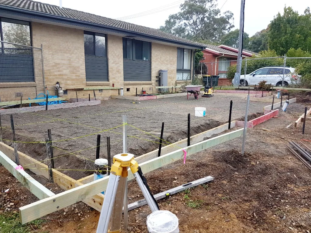 Site works in front of existing house