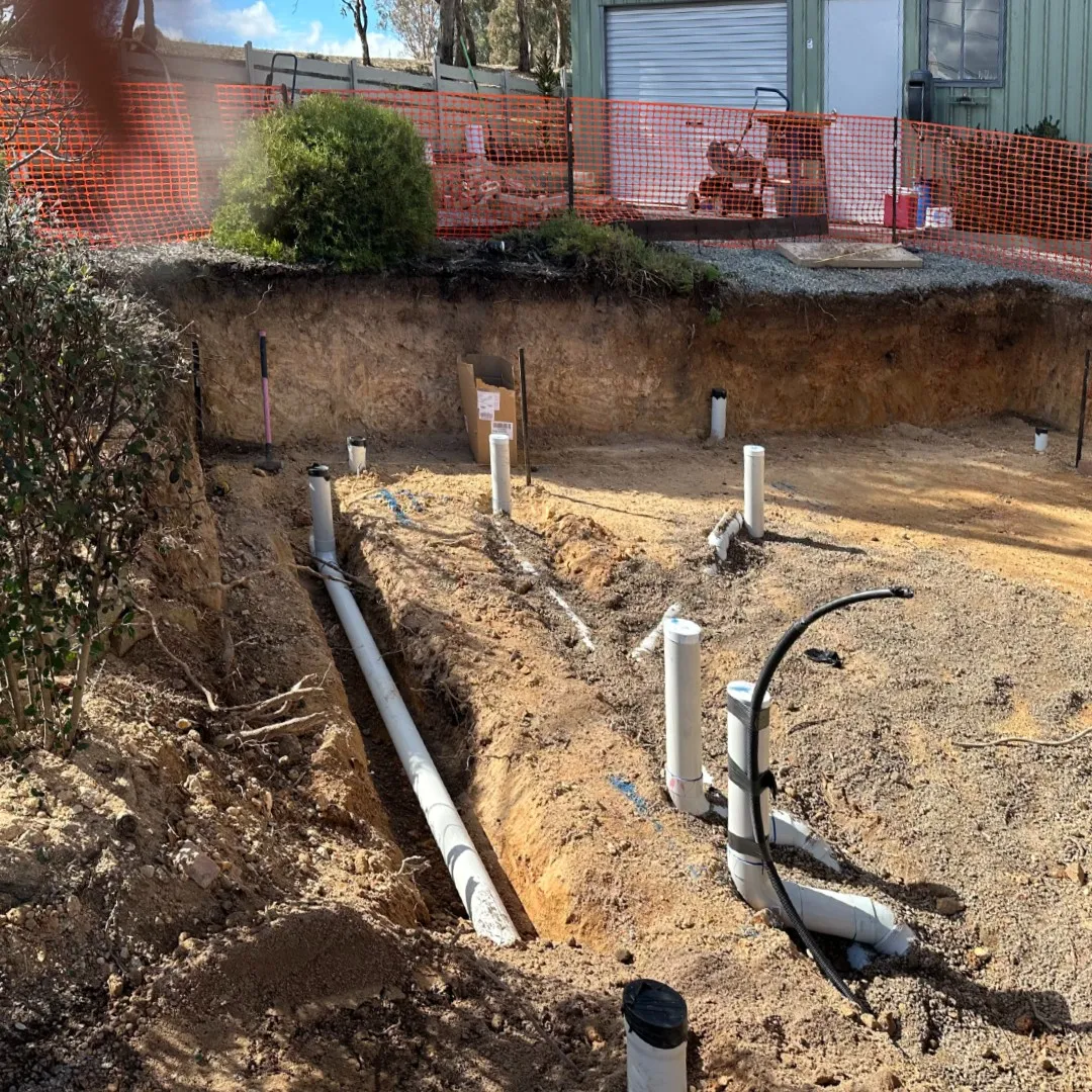 Recently completed site cut and drainage