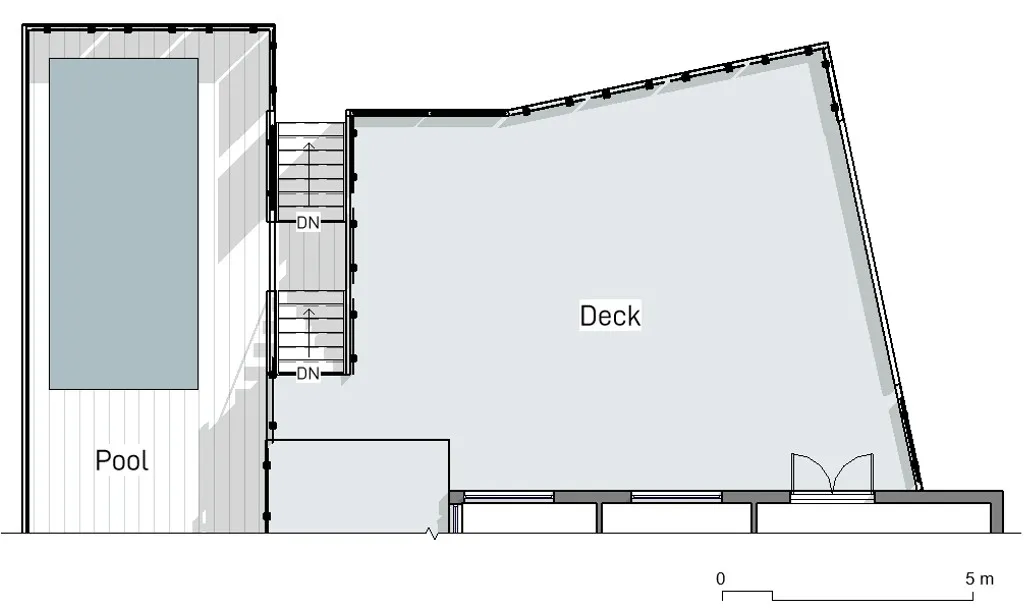 Plan showing layout of deck and pool